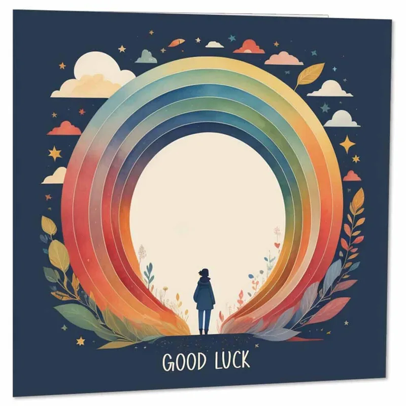 Arch Navy Sky Good Luck Card for a Coworker's New Journey