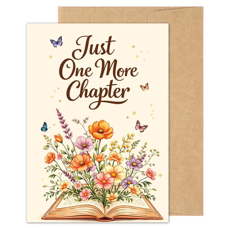 Wildflowers Open Book New Job Card Celebrating a Fresh Start