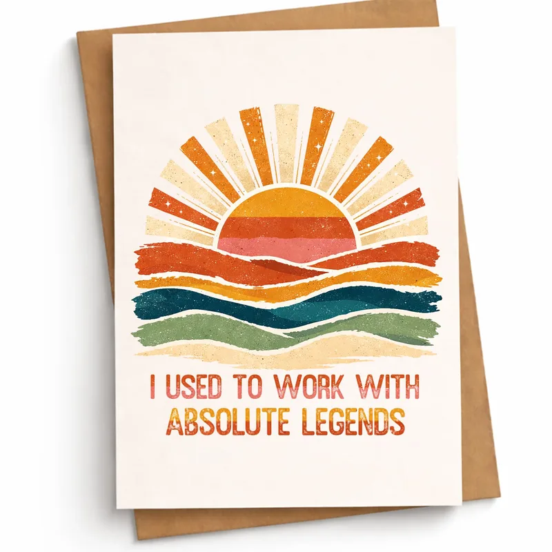 Waves Retro Card Farewell Card – Greeting Card in natural