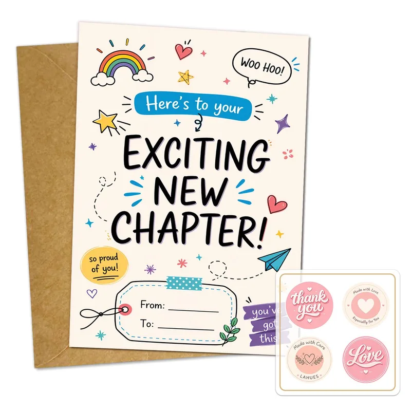 Tag Stickers Kraft New Job Card Celebrating a Fresh Start