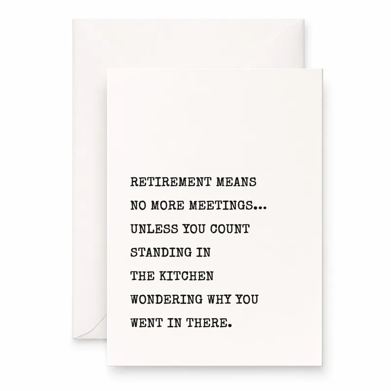 Typewriter White Retirement Card for the Coworker Who Loves a Good Pun