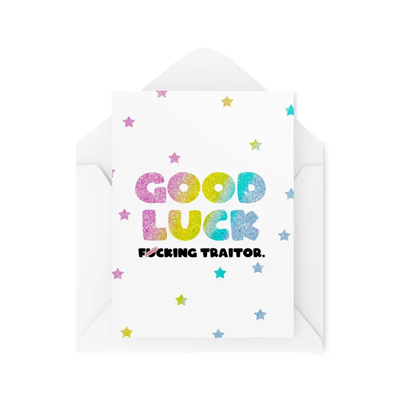 Stars Pastel Border New Job Card for a Leaving Coworker
