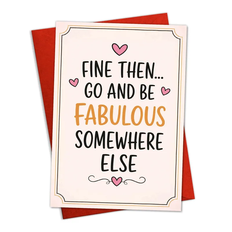 Card Orange Lettering Farewell Card for a Coworker Moving On