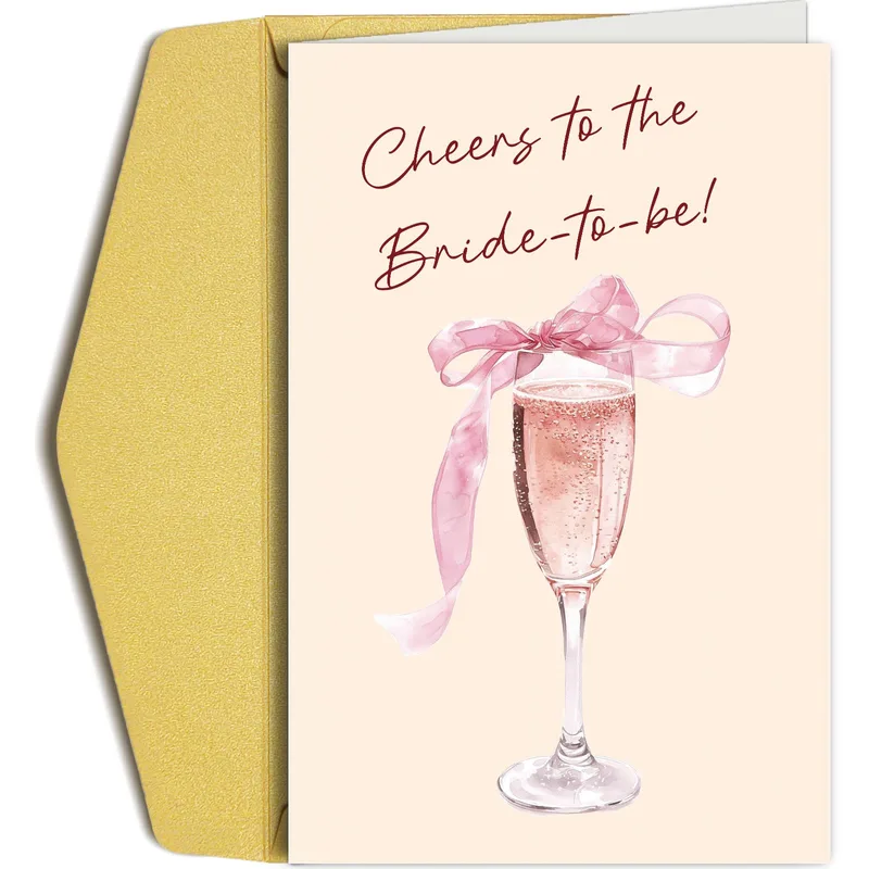 Bride to Be Card: Pink Champagne Toast for the Big Day