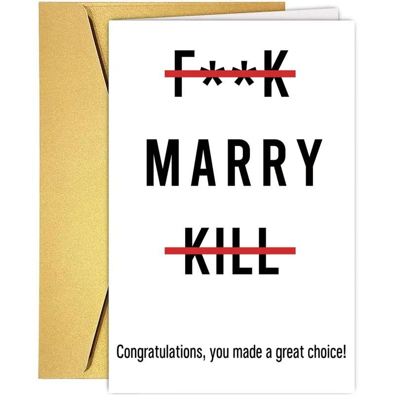 Marry Kill Card: Funny Congratulations for Newlyweds