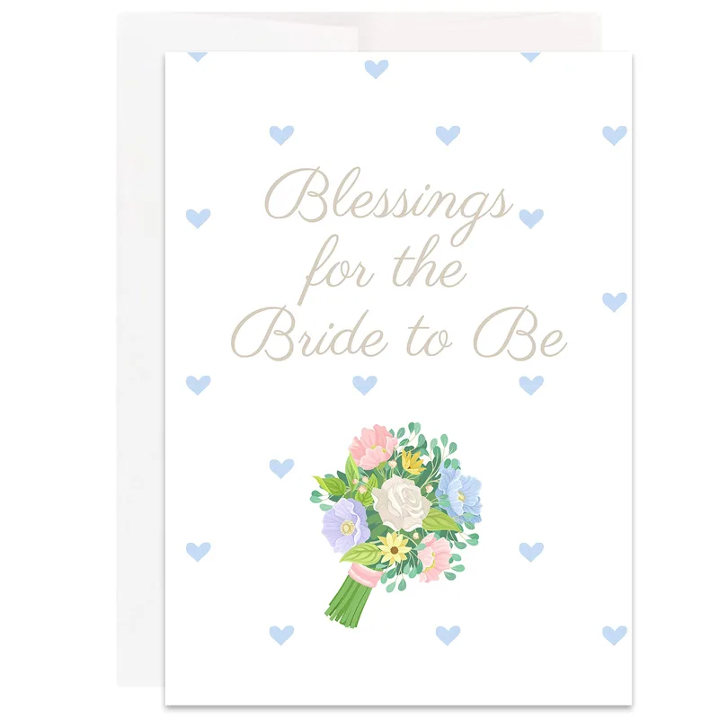 Bridal Shower Card with Blessings for the Bride to Be