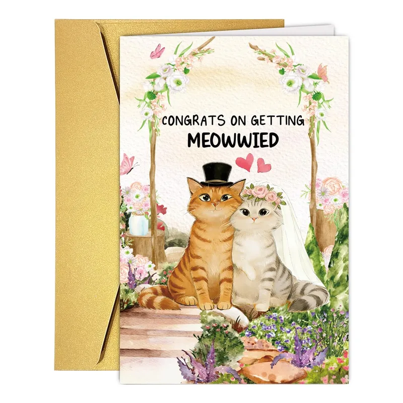 Congrats Married Cats Card for Your Newlywed Friends