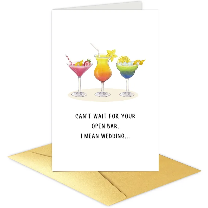 Open Bar Wedding Card: A Cheeky Toast to the Couple