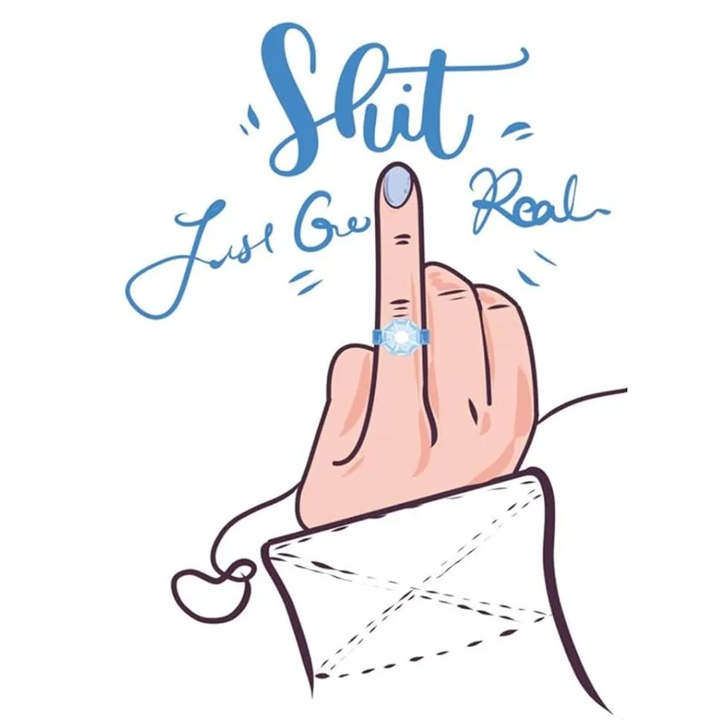 Just Got Engaged Card: Shit Just Got Real Ring Design