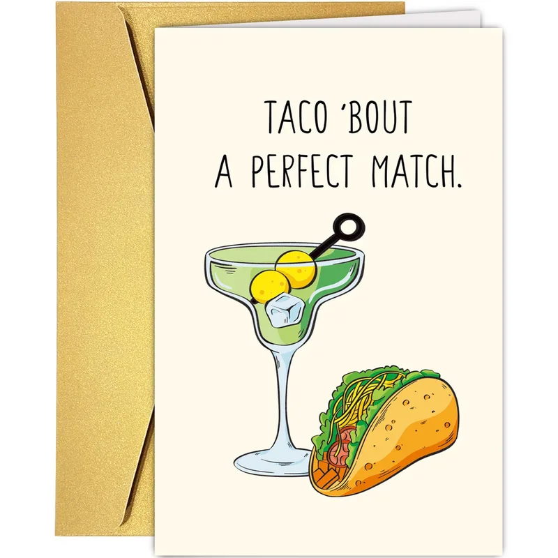 Taco Pun Card: A Playful Pairing for Your Engaged Friends