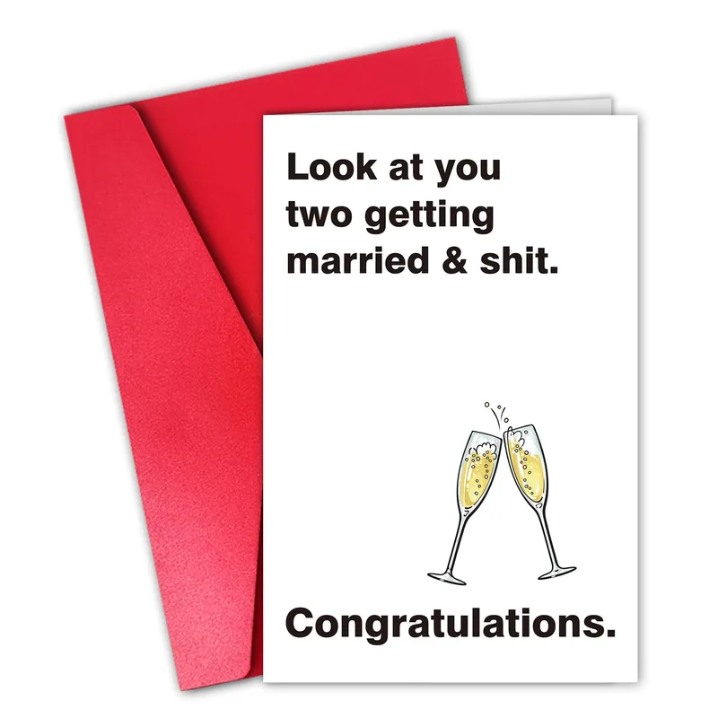 Funny Wedding Card with a Cheeky Congratulations Message