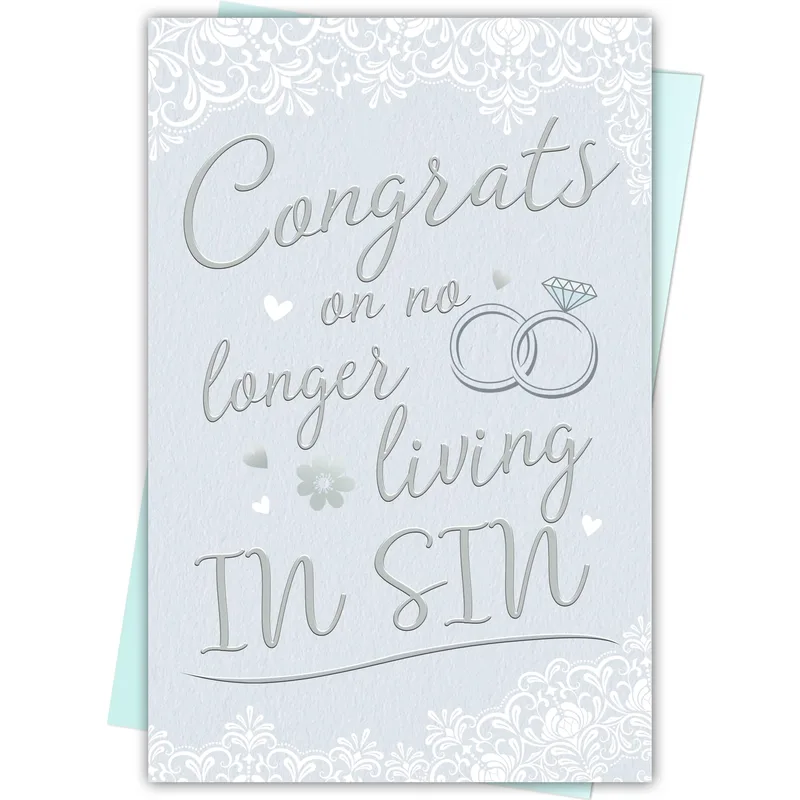 Wedding Congrats Card with a Playful Silver Rings Design
