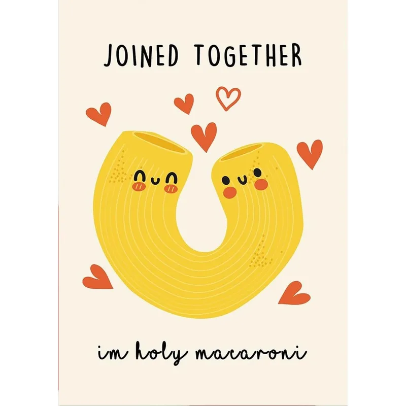 Pasta Pun Wedding Card for a Joyful Couple