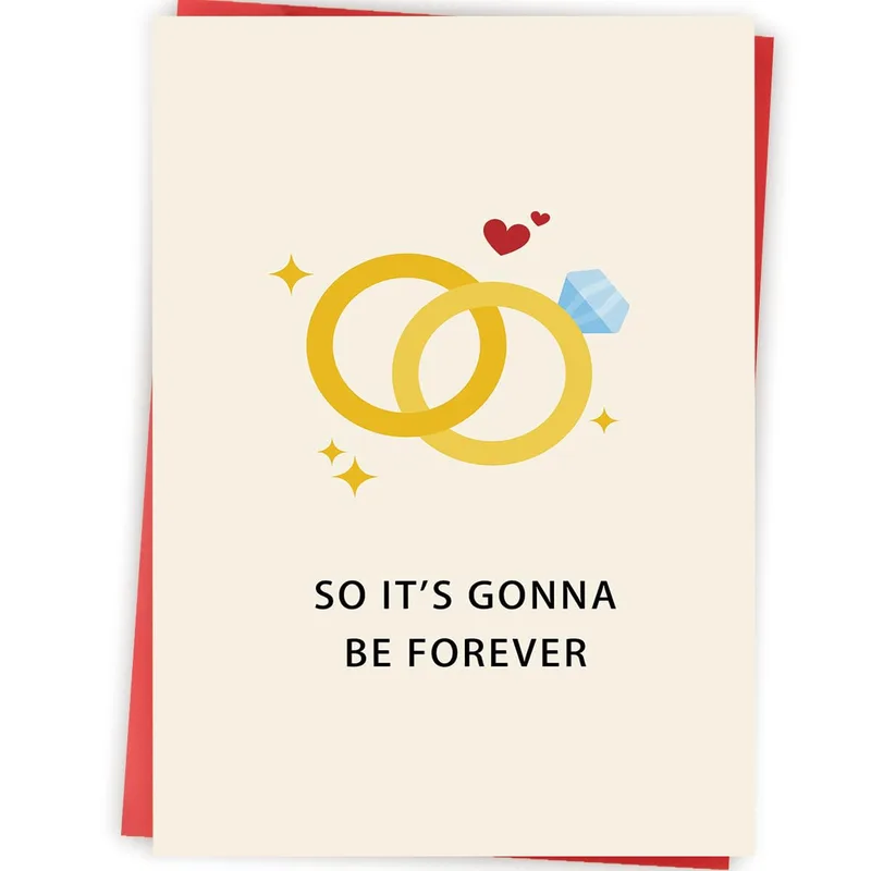 Forever Love Card: Gold Rings and a Vow That Sticks