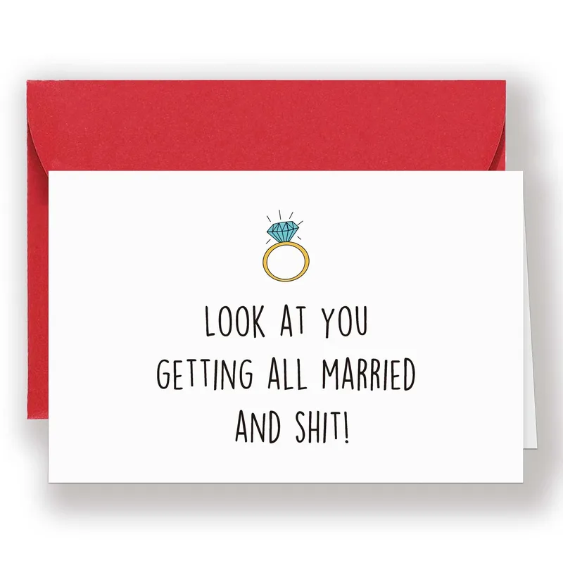Blue Diamond Ring Card: Congrats on the Big Day