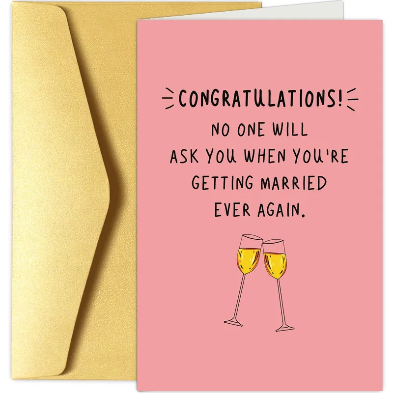 Funny Divorce Card with Champagne Glasses Toast