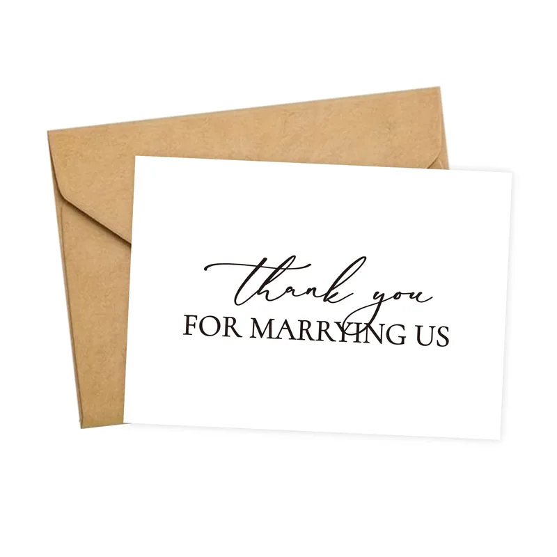 Officiant Thank You Card: Simple Script Wedding Note