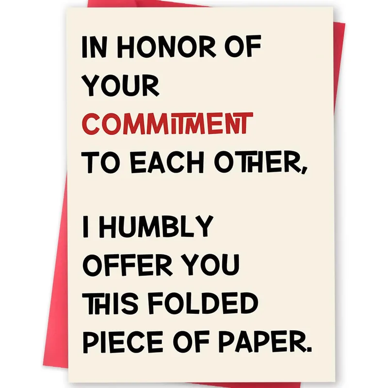 Marriage Certificate Card: A Wry Wedding Note
