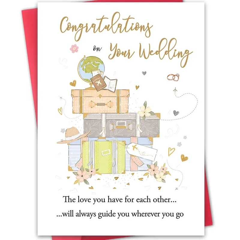 Travel Themed Wedding Card for a Couple Starting Out