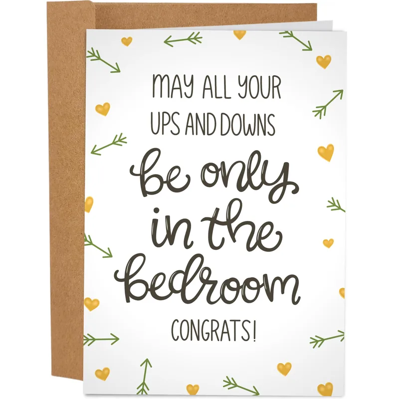 Newlywed Congrats Card: Ups and Downs Joke for Couples