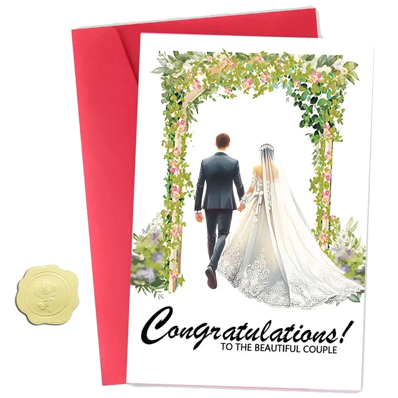 Bride and Groom Card: Congratulations to the Beautiful Couple