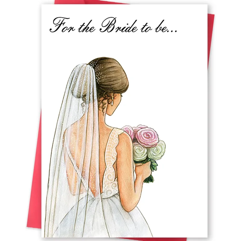 Bride Watercolor Illustration Card for the Bride to Be