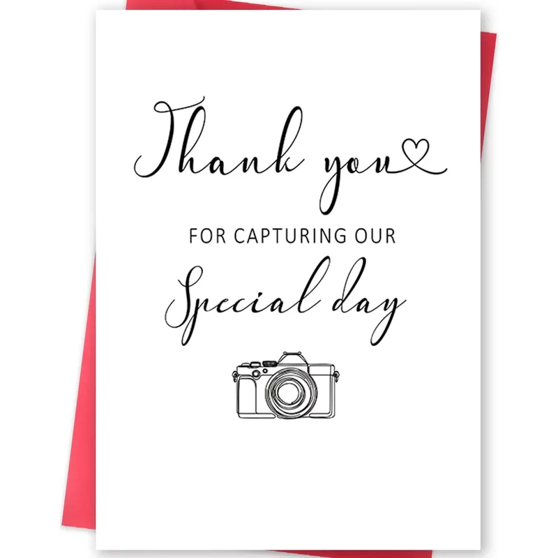 Wedding Photographer Thank You Card – Greeting Card in black