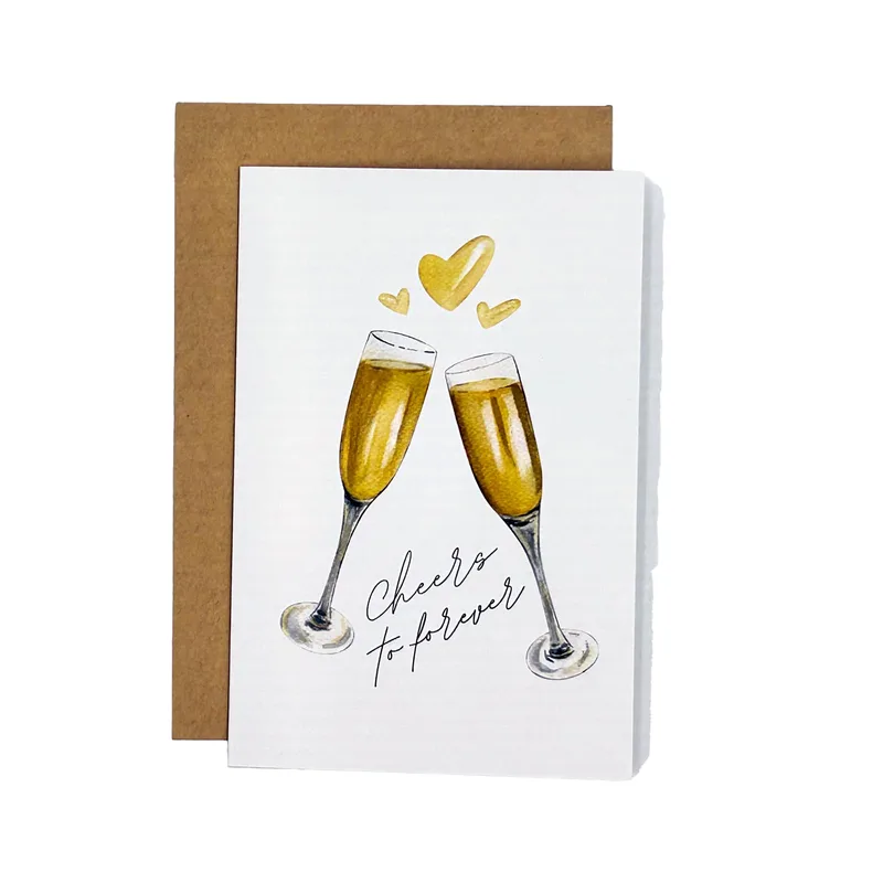 Champagne Toast Card for Newlyweds and Engaged Couples