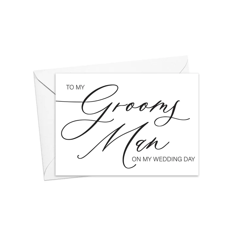 Wedding Day Groomsman Card: Thank You for Standing Beside Me