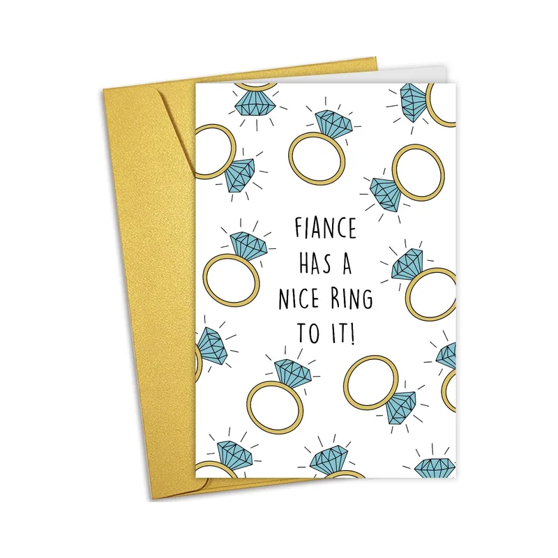 Fiance Ring Card: A Playful Engagement Pun for Couples