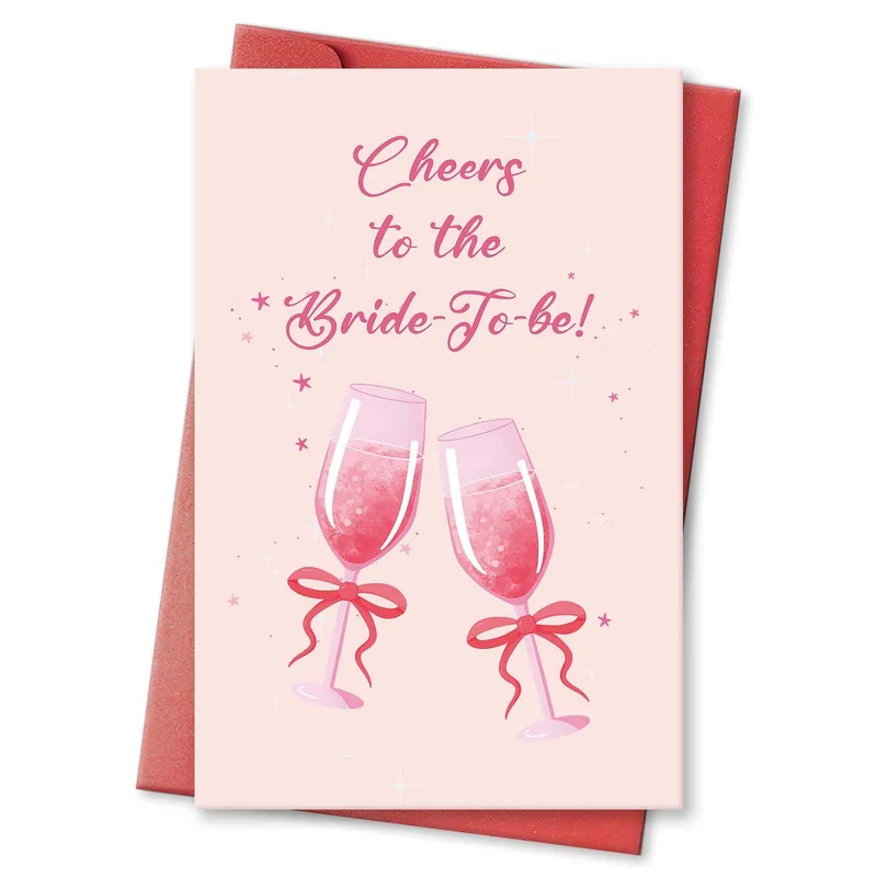 Pink Champagne Card: Cheers to the Bride-To-be