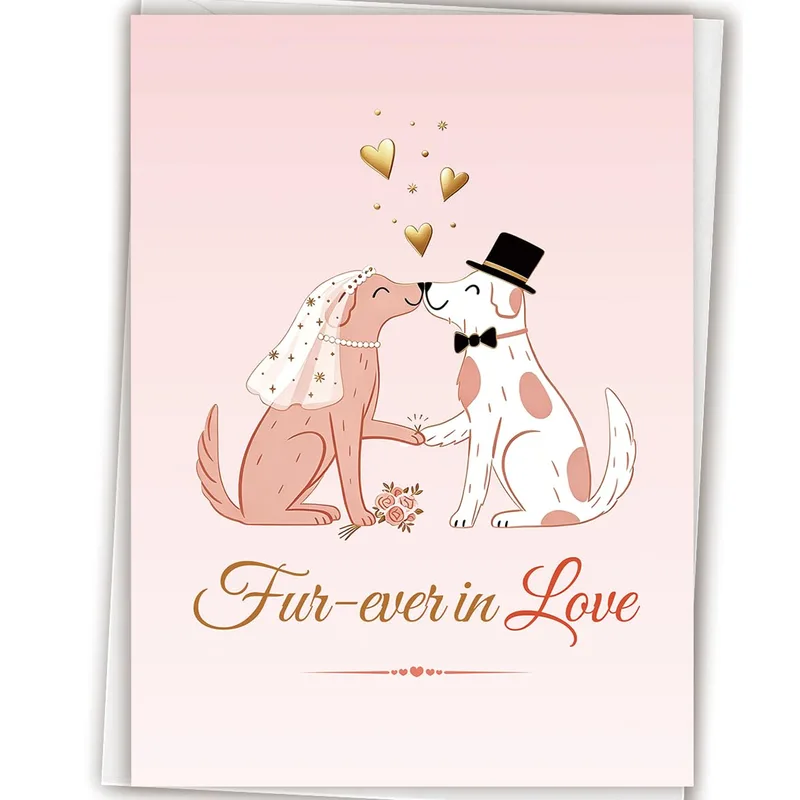 Dog Wedding Card: Fur-ever in Love Greeting Card