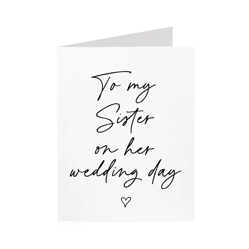 Wedding Day Sister Card: Handwritten-Style Note for Your Sister