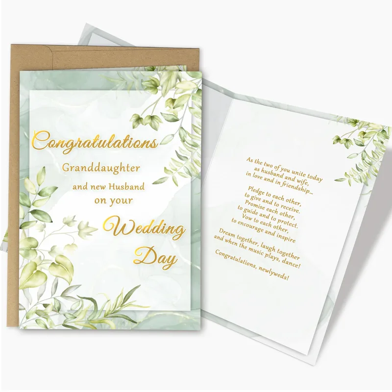 Congratulations Granddaughter and new Card for Your Wedding Day