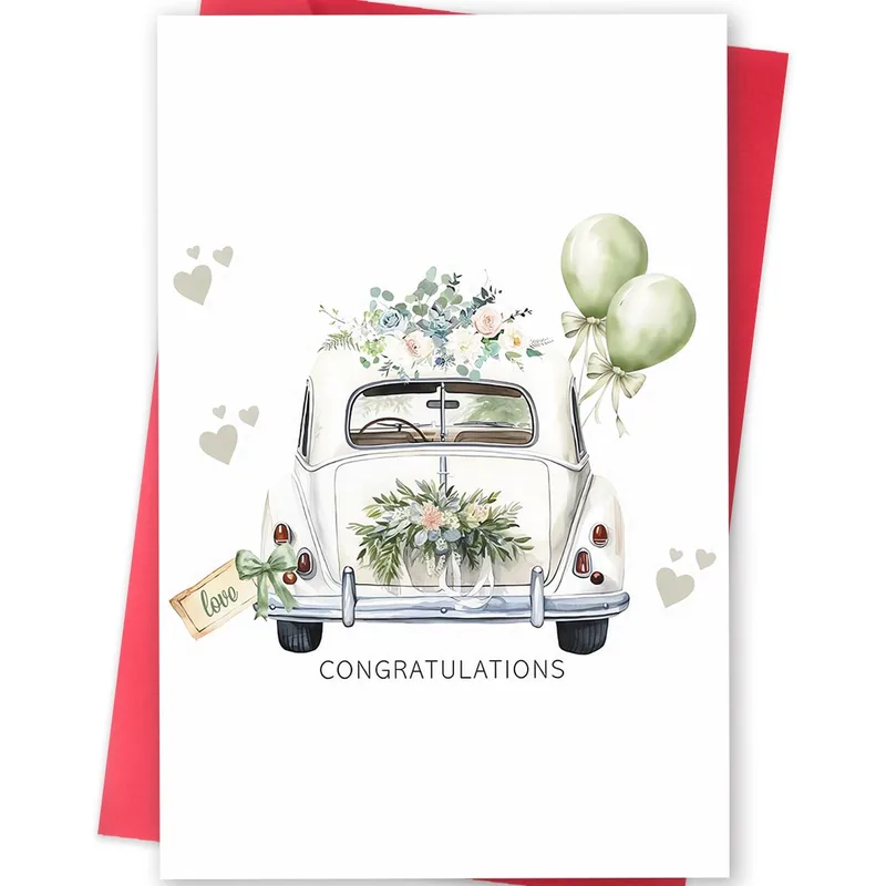 Newlywed Car Card: A Sage Watercolor Wedding Send-Off