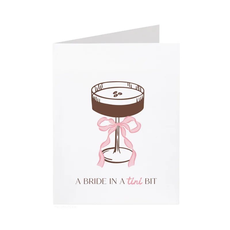 Bride in a Tini Card: Espresso Martini Bridal Shower Card