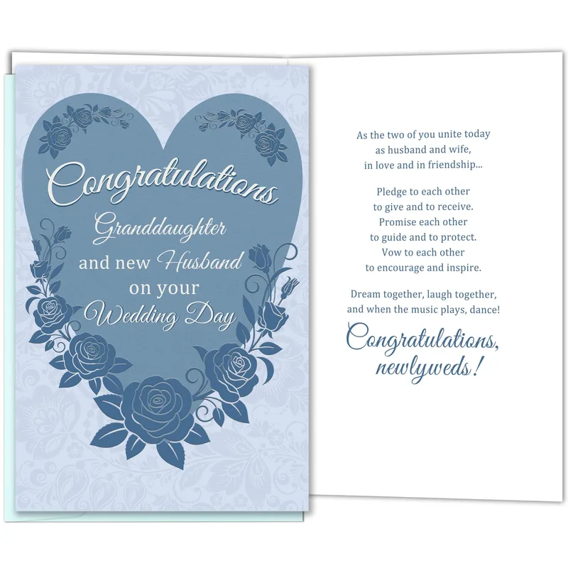 Congratulations Granddaughter and New Husband Card for Your Big Day