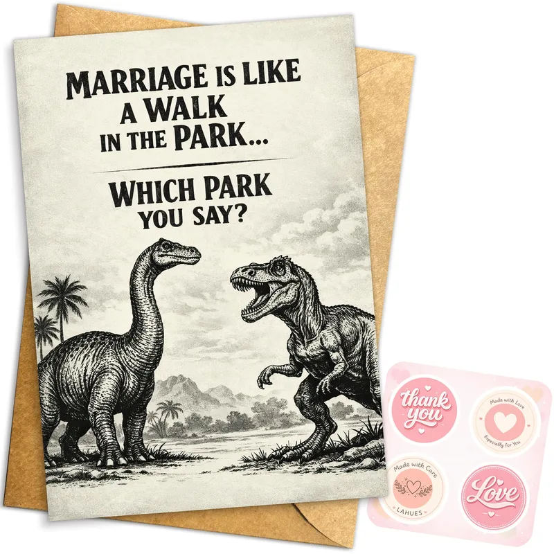 Dinosaur Marriage Card: A Joke for the Newlywed Crowd