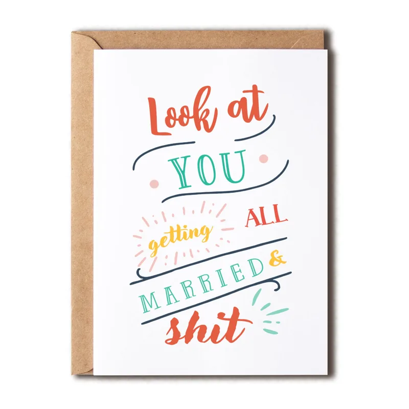 Look at You Getting Married Card: Playful Wedding Humor