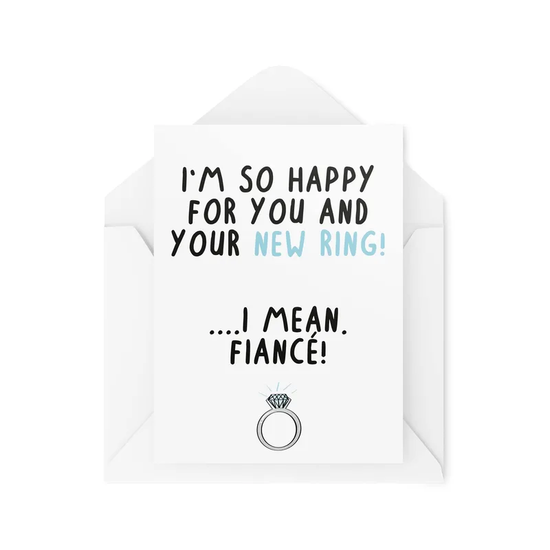 New Ring Engagement Card: A Playful Mix-Up for the Happy Couple