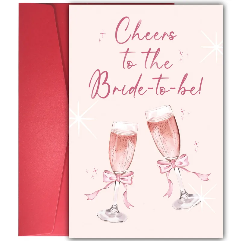 Pink Champagne Bridal Card for Your Bride-to-Be Toast