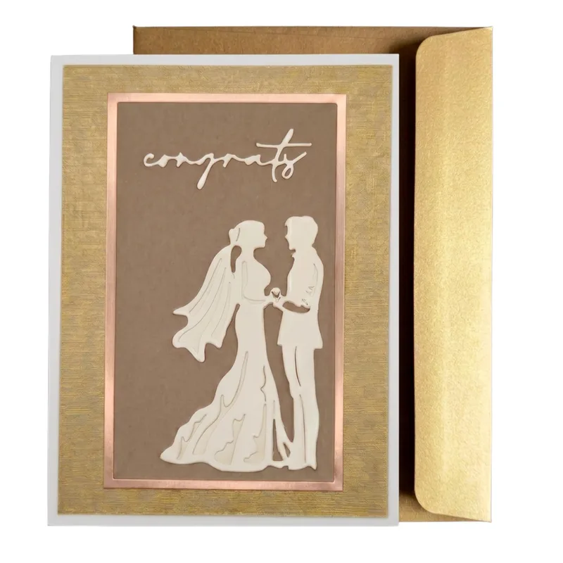 Ivory Couple Silhouette Card for Your Newlywed Friends