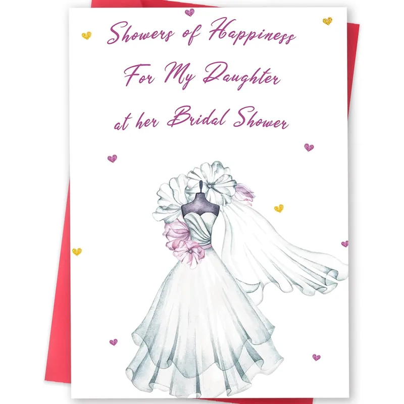 Bridal Shower Daughter Card with a Watercolor Gown