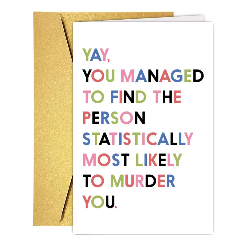 Statistically Most Likely Card for a Wedding Day Laugh