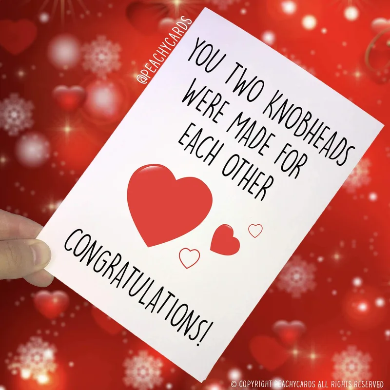 You Two Knobheads Card: Made for Each Other Congrats