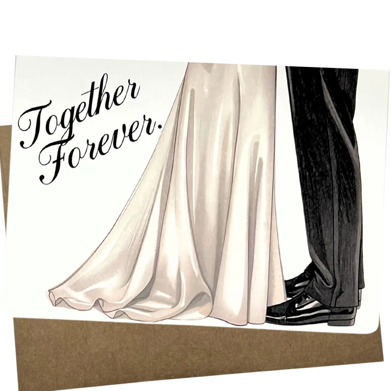 Wedding Day Couple Card: Together Forever Illustration