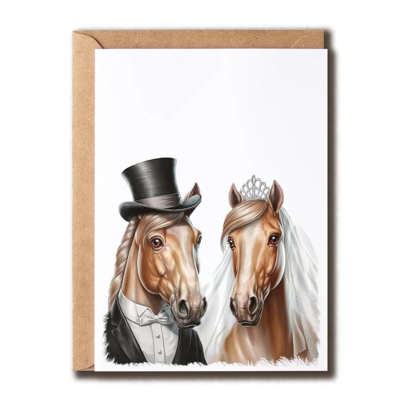 Horse Wedding Card for Couples Who Love Horses