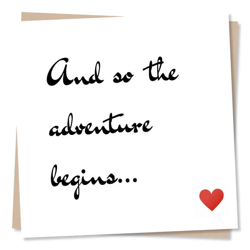 Wedding Adventure Card: A Script Message for New Beginnings