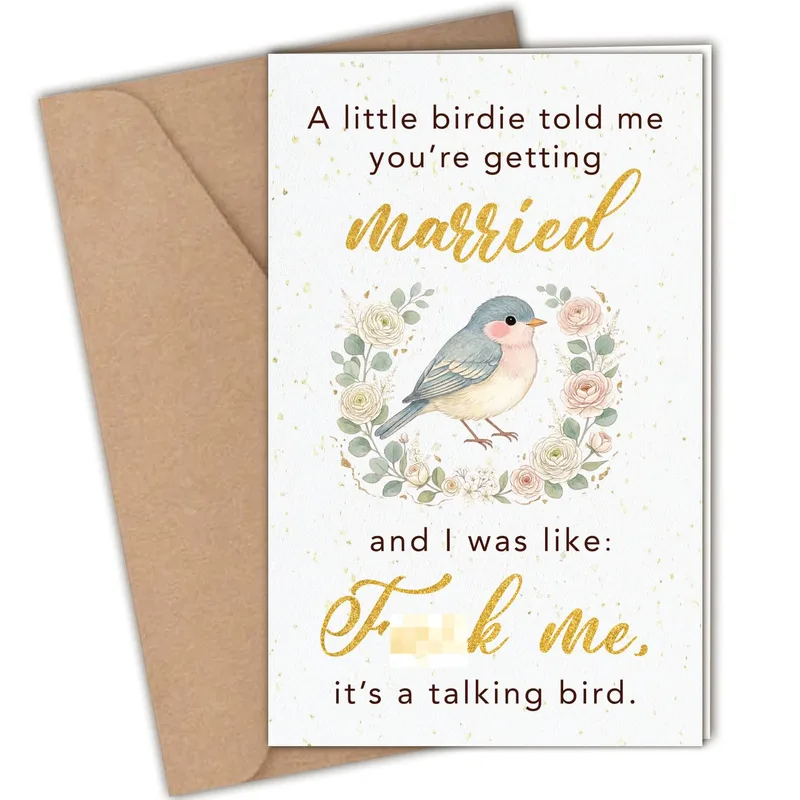 Wedding Engagement Bird Card: A Talking Bird Joke