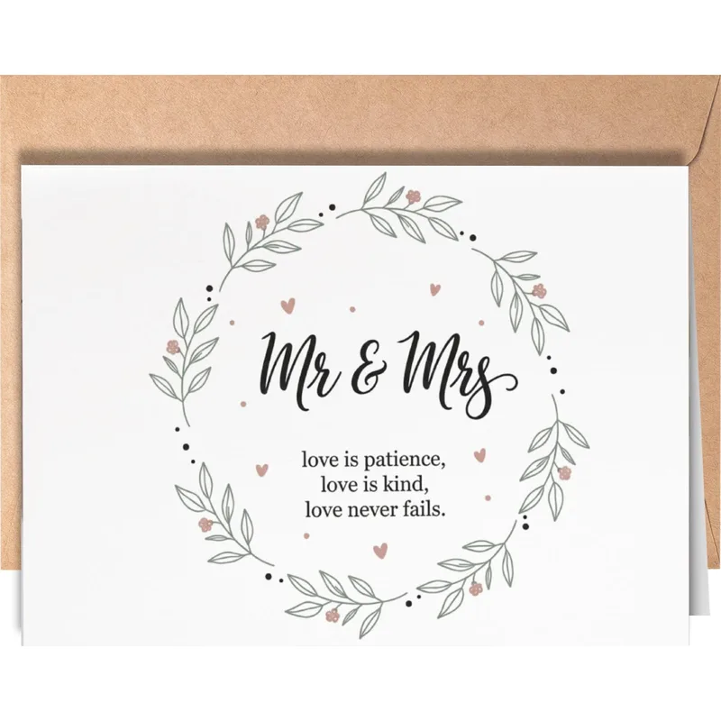 Love Is Patient Wedding Card for Newlyweds and Couples